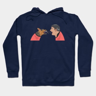 dog versus man Hoodie